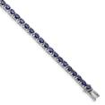 thumbnail image 5 of 925 Sterling Silver Rhodium-plated Oval Blue Sapphire 7.5in Bracelet, 5 of 5