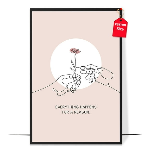 LOLUIS Everything Happens For A Reason Poster, Mental Health Poster, Positive Inspirational Quote Print Wall Art Decor (Unframed 11"x17")