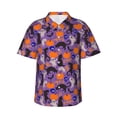 thumbnail image 1 of Fotbe Halloween Black Cats Camisa Hawaiana para Hombre Unisex – Camisa Casual de Verano con Botones de Manga Corta de Algodón y Lino,3X-Large, 1 of 7