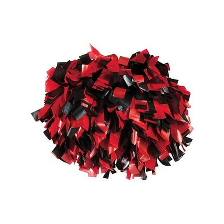 Pizzazz Red Black 2 Color Plastic Cheer Single Pom Pom