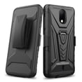 thumbnail image 3 of Cricket Vision 3 / Cricket Debut 4G / AT&T Calypso (U318AA) Belt Clip Holster Kickstand Shock Proof Phone Case with Tempered Glass Screen Protector - Black, 3 of 7
