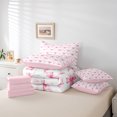 thumbnail image 6 of Manfei Pink Bowknot Bedding Comforter Set 7-Piece for Girls, Watercolor Bow-Tie Full Bedding Set, Princess Bow Knot Fitted Sheet Flat Sheet, Ultra Soft Home Decor, 6 of 8