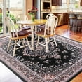 thumbnail image 7 of Homore Antique Floral Faux Wool Area Rug,7' x 10', Black, 7 of 7