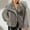 Gray, variant on Women's Plus Size Pink Faux Fur Coat Lapel Button Cardigan Long Sleeve Solid Color Fashion Jacket