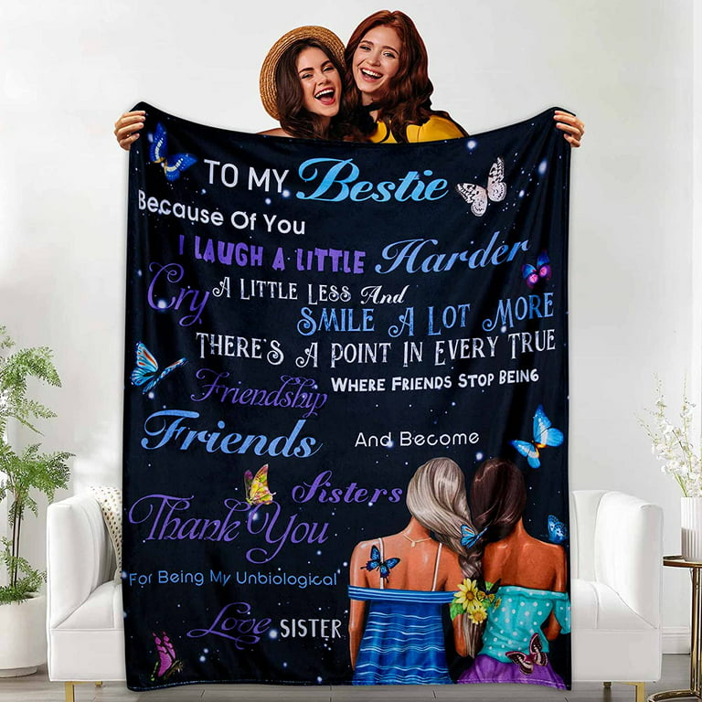 Best Friend Blanket, OUXIOAZ Best Friend Birthday Gifts for Women to My  Bestie Blanket Friendship Blanket for BFF, Bestie, Sister, Teen Girls,  Birthday Gift for Best Friend 60x80 