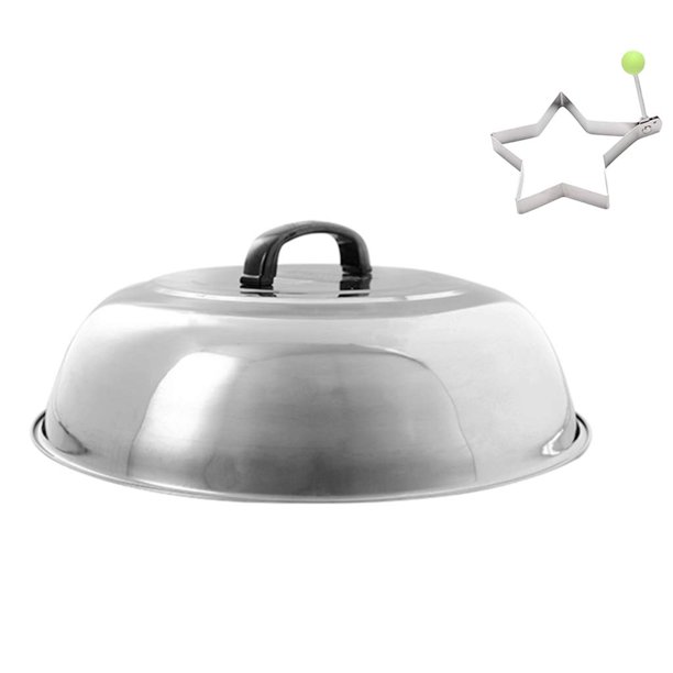 ZHOUWHJJ BBQ Stainless Steel 12" Round Basting Cover/Cheese Melting