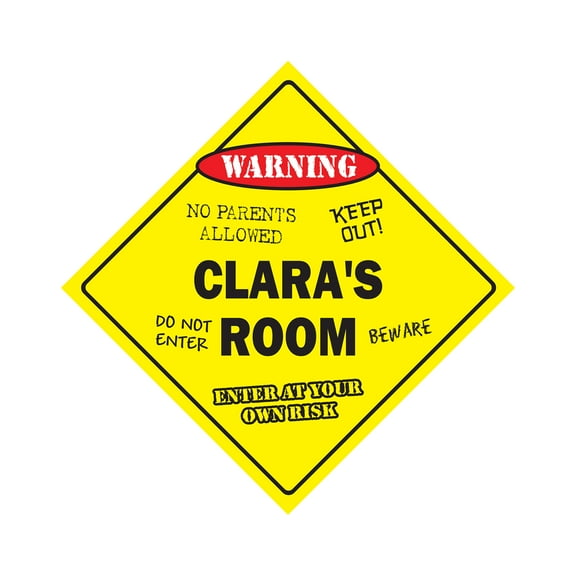 Clara's Room Sign Crossing Zone Xing | Indoor/Outdoor | 14" Tall kids bedroom decor door children's name boy girl