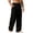 Black, variant on UVEASISHA Men's Summer Pants Solid Color Loose Linen Pants Drawstring Elastic Waist Beach Trousers Lightweight Straight Wide Leg Slacks with Pockets Light Blue L