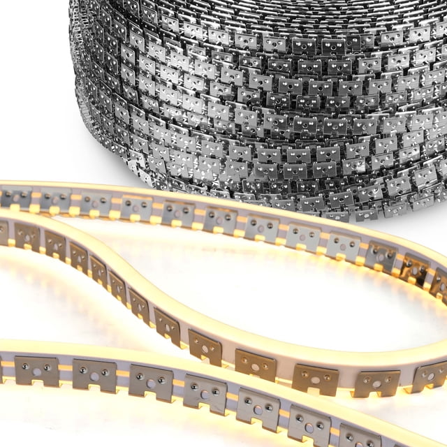 Yescom 328-ft 7 x 11mm Commercial 2700K Rope Light Stainless Steel Channel Mounting Track, Flexible Silver Metal Customizable Neon Channel