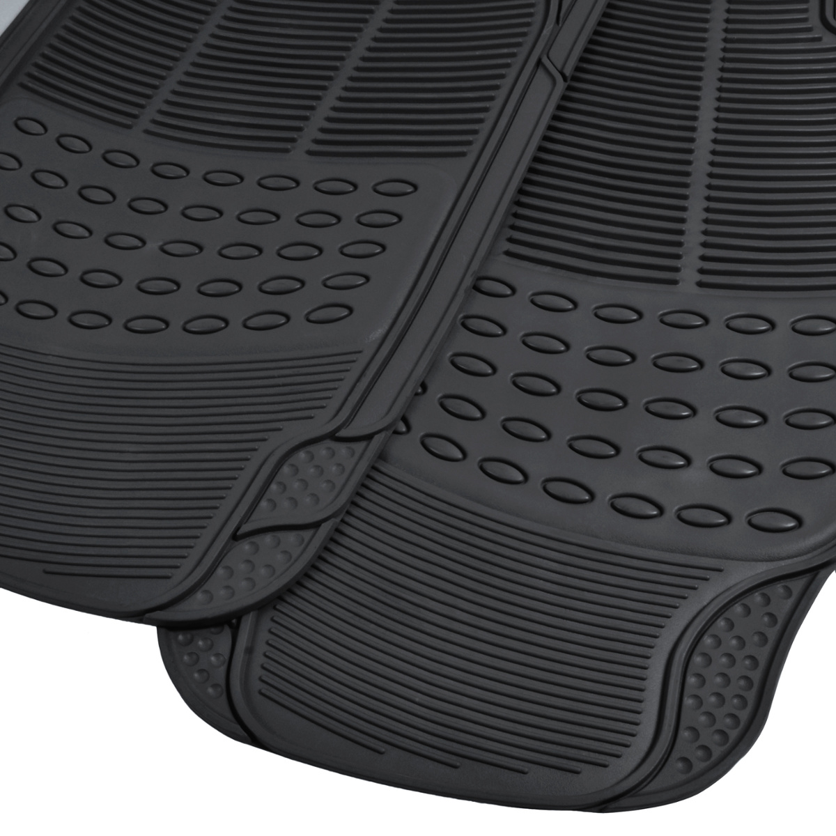 BDK All Weather Solid Rubber Trimmable Front and Rear 3-Piece Universal Car Van Truck Floor Mats Set - image 3 of 4