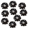 thumbnail image 2 of yuksok 10pcs Shining Flower Rhinestone Embellishment Flatback Button Wedding Decoration Black, 2 of 9
