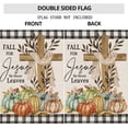 thumbnail image 3 of Thanksgiving Fall Cross House Flag for Outdoor 28 x 40 Double Sided,Religious Cross Fall for Jesus Buffalo Plaid with Pumpkins Yard Flags for Outside, Holiday Decorative House Flag for Farmhouse, 3 of 6