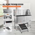 thumbnail image 3 of VEVOR 50" Pet Dog Bathing Station w/Ramp, Professional Stainless Steel Dog Grooming Tub w/ Soap Box, Faucet,Rich Accessory, Dog Bathtub for Large,Medium,Small Pets, Washing Sink for Home Left, 3 of 9
