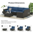 thumbnail image 4 of GOJOOASIS Outdoor 7 Pieces Wicker Patio Furniture Set with Fire Pit Table,Blue, 4 of 13