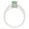 thumbnail image 4 of Solitaire with Accents Engagement Ring for Women - 1.465ct Simulated Green Diamond in 18K White Gold Promise Ring, 4 of 6