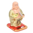 thumbnail image 1 of Smiling Buddha Statue, Environmentally Friendly Bright Colors Lucky Solar Maitreya Buddha Statues Head Swing Light Sensing  For Home, 1 of 8