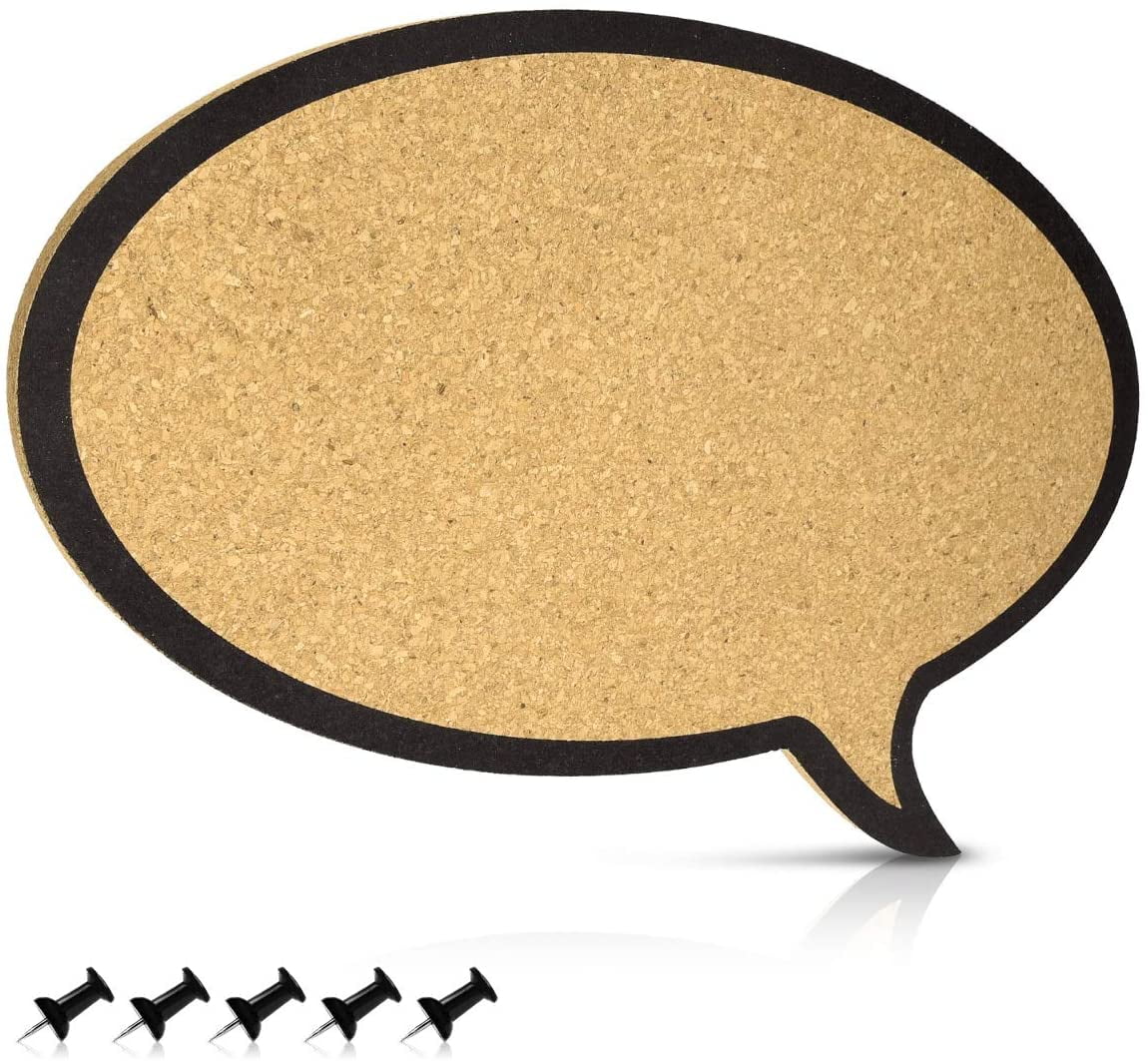 Navaris Cork Board Bulletin Board Round Speech Bubble Design 11 x 17