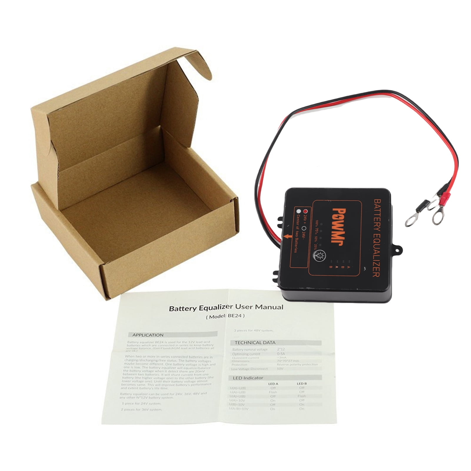Gel Battery Equalizer 24V Gel Battery Equalizer Battery Voltage Balancer for Acid Battery System Series-Parallel Connected Charge Controller