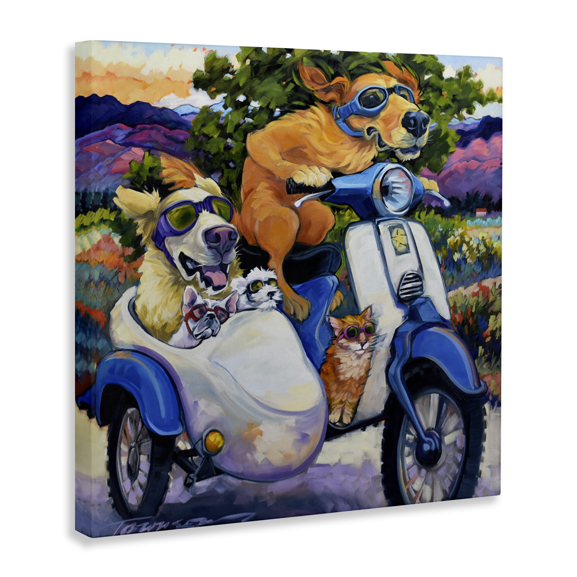 Stupell Industries All Doggled Up Sidecar Canvas Wall Art, design by CR Townsend