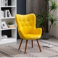 thumbnail image 3 of Cterwk Modern Velvet Accent Chair for Home, Bedroom, Living Room, Yellow, 3 of 9