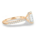 thumbnail image 5 of ESTE ORIGIN 3Ct Lab Diamond Radiant Solitaire Ring with Hidden Halo & Pavé Band in 10K Rose Gold for Women, 5 of 8