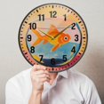 thumbnail image 6 of Yayeee Wall Clock Battery Operated 11.9" Silent Quartz Non-Ticking for Living Room Decor, Goldfish, 6 of 8