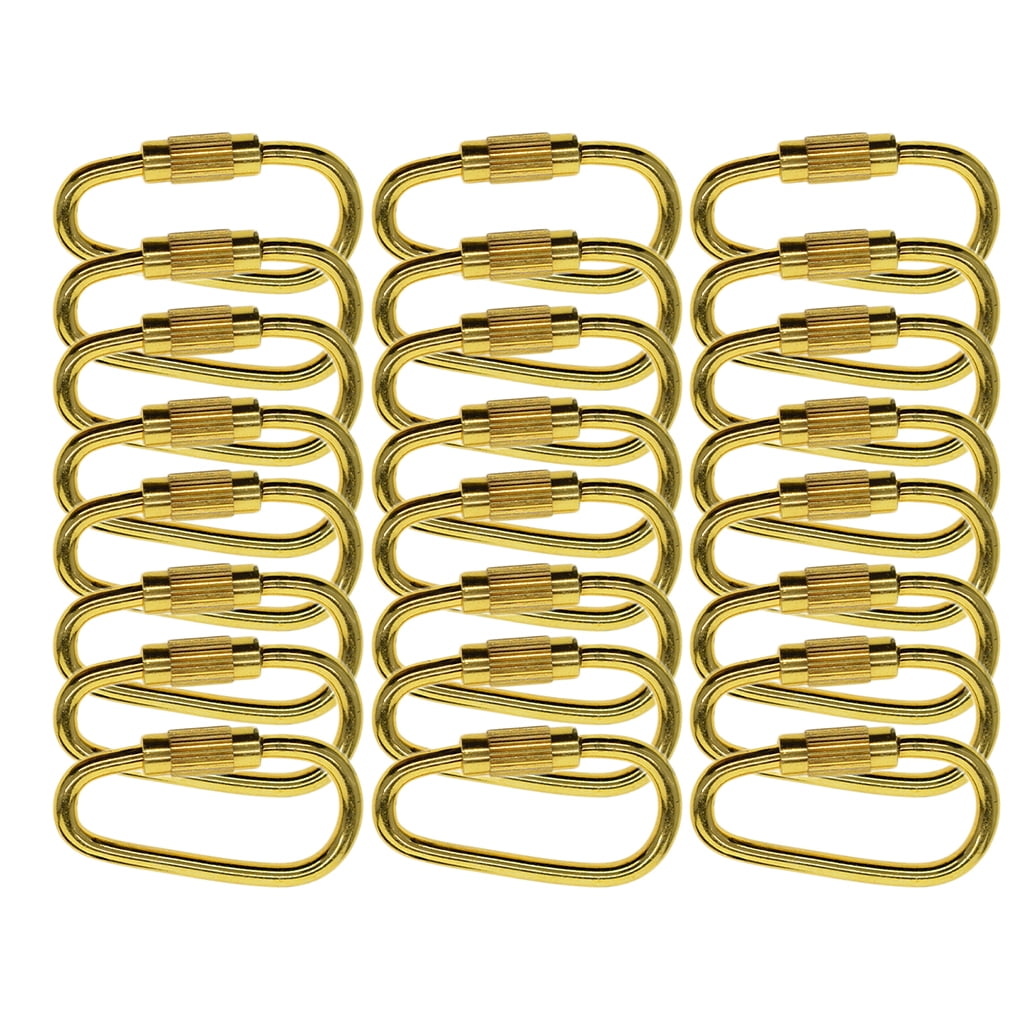Pack of 24 Ring Locking Carabiner Keychain Mini Hooks Spring Lock Climbing Carabiners Clips