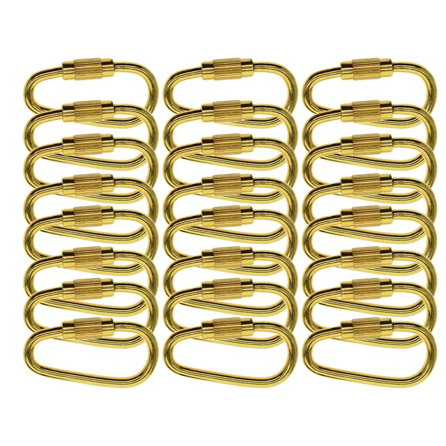 Yuarrent Mosquetón de bloqueo de anillo en D de Metal de 24 piezas, ganchos para llavero, mosquetones de bloqueo de resorte, Clips, suministros Type3 NO3