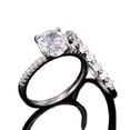 thumbnail image 2 of PERITANG 2pcs His and Hers Wedding Ring Sets Couples Engagement Rings Women and Men 925 Sterling Silver AAA Cubic Zirconia Simple Love Personality Ring Set, 2 of 8