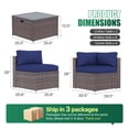 thumbnail image 6 of Clouddwell 10 Piece Patio Furniture Set Wicker Rattan Patio Conversation Set Outdoor Sectional Sofa Set with Coffee Table and Blue Cushions(Waterproof Cover Included), 6 of 6