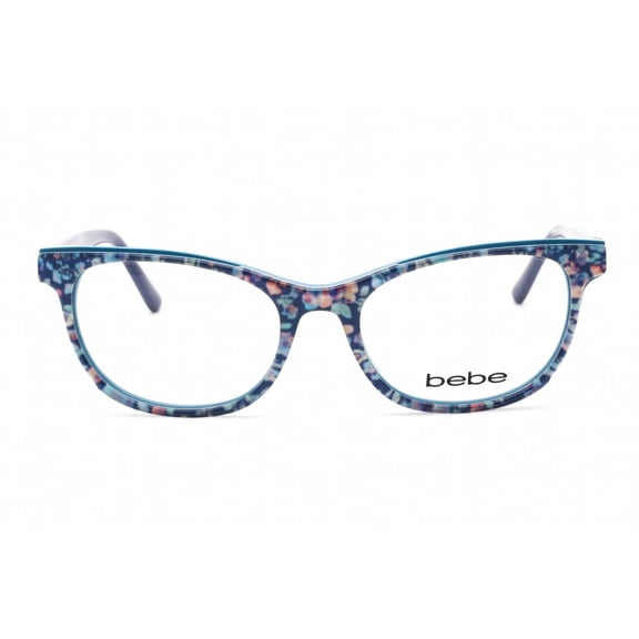 Bebe BB5198 400 Women's Navy Floral Rectangular Plastic Eyeglasses