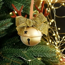 Christmas Bell Decorations 4.3in Antler Bow Pinecone Bells Mixed Pendant Christmas Tree Window Car Hanging Decoration