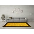 thumbnail image 3 of Ahgly Company Machine Washable Indoor Rectangle Oriental Yellow Modern Area Rugs, 2' x 3', 3 of 4