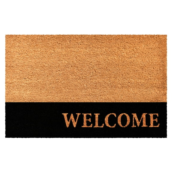Welcome Black Stripe Doormat, 3' x 6'