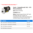 thumbnail image 2 of Starter - Compatible with 1965 - 1970 Mercury Monterey 1966 1967 1968 1969, 2 of 2