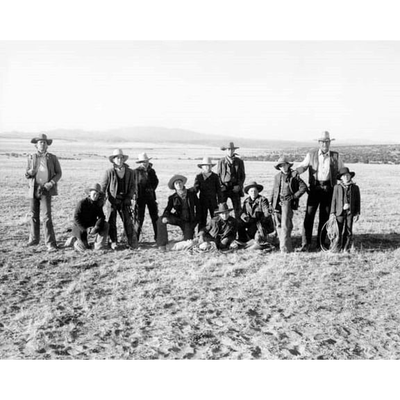 The Cowboys 1972 iconic line-up John Wayne and his young cowboys pose 4x6 photo