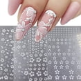 thumbnail image 1 of Pegatinas De Uñas De Flores Calcomanías De Uñas De Flores De Oro Blanco Suministros De Arte De Uñas Autoadhesivos 3D 8 Hojas Diseños De Uñas De Flores De Cerezo Para Mujeres Consej, 1 of 2
