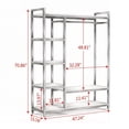 thumbnail image 3 of Freestanding Black Metal Coat Rack with 4 Tiers of Shelves and Hanging Rod, Industrial Entryway Hall Tree Organizer for Coats, Hats, Bags, Shoes and Daily Accessories, 3 of 6