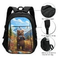 thumbnail image 3 of Bingfone Snowy Mountain Photography Bear for USB Backpack, Multi-compartment Multi-pocket Computer Backpack, Suitable for Travel, Business, Leisure, Unisex, 3 of 7