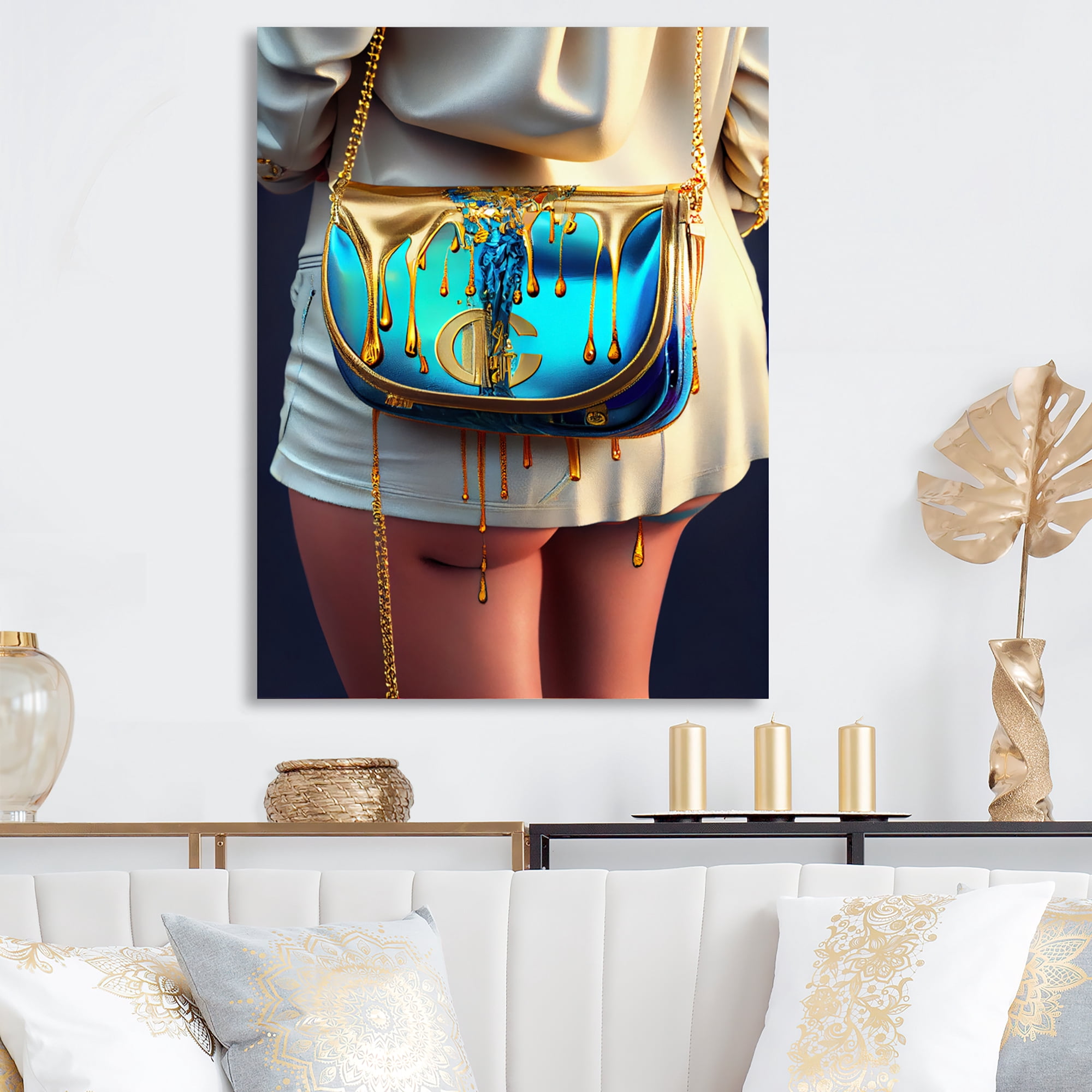Designart Fashion Girl Going Out Tonight With G Canvas Wall Art