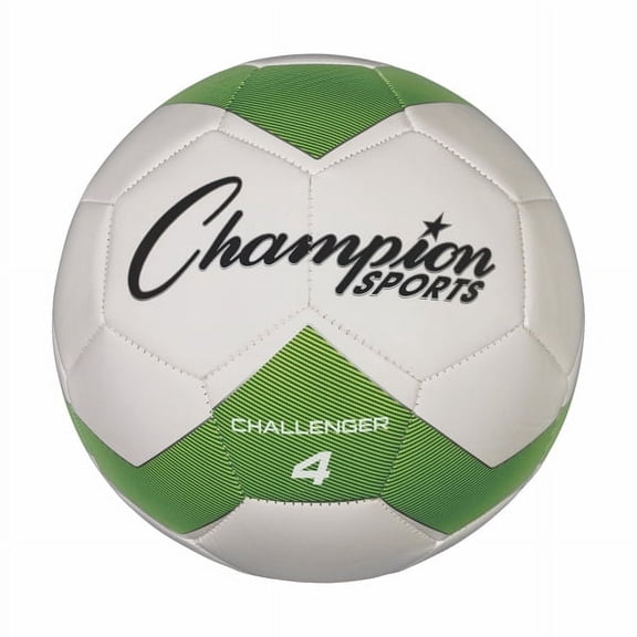 Champion Sports Challenger Soccer Ball, Size 4, Green/White