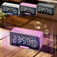 thumbnail image 4 of Hwkond Bluetooth Speakers Mirror Clock Bluetooth Speaker Desktop HIFI Card Insert Knob Alarm Clock Audio On Clearance, 4 of 6