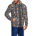 thumbnail image 2 of Goofa Wildflowers Pattern Mens Full-zip Hoodie, Zip-up Pullover Hooded Sweatshirt, Kangaroo Pocket Hoodie Ideal for Daily Wear, Travel, and Home-X-Large, 2 of 5