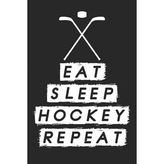 Eat Sleep Hockey Repeat: Dot Grid Notebook (6x9 inches) with 120 Pages (Paperback)