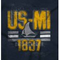 thumbnail image 2 of Michigan Distressed Vintage Sailboat Men's Graphic T Shirt Tees Brisco Brands X, 2 of 4