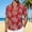 Wine, variant on Men's Hawaiian T Shirt Short Sleeve Lapel Button Down Print Shirts Beach Tops Red S