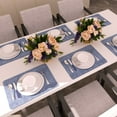 thumbnail image 3 of Lifestance Faux Leather Placemats Set of 6, Waterproof Heat Resistant Non Slip Dining Table Mats, 17x12 inch Rectangle Blue, Indoor Outdoor Use, 3 of 10