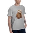 thumbnail image 2 of Animal Men's T-Shirt Cotton 100% Summer Tops Fashion Casual Cute Sloth Short Sleeves for Men Women Round Collar Top Tees, 2 of 6