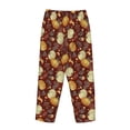 thumbnail image 3 of Lsque Pumpkin Leaf Daisy Print Women's Pajama Pants, Lounge Pant - Comfortable Home Wear,Elastic Waistband, Stylish Design-XX-Large, 3 of 9