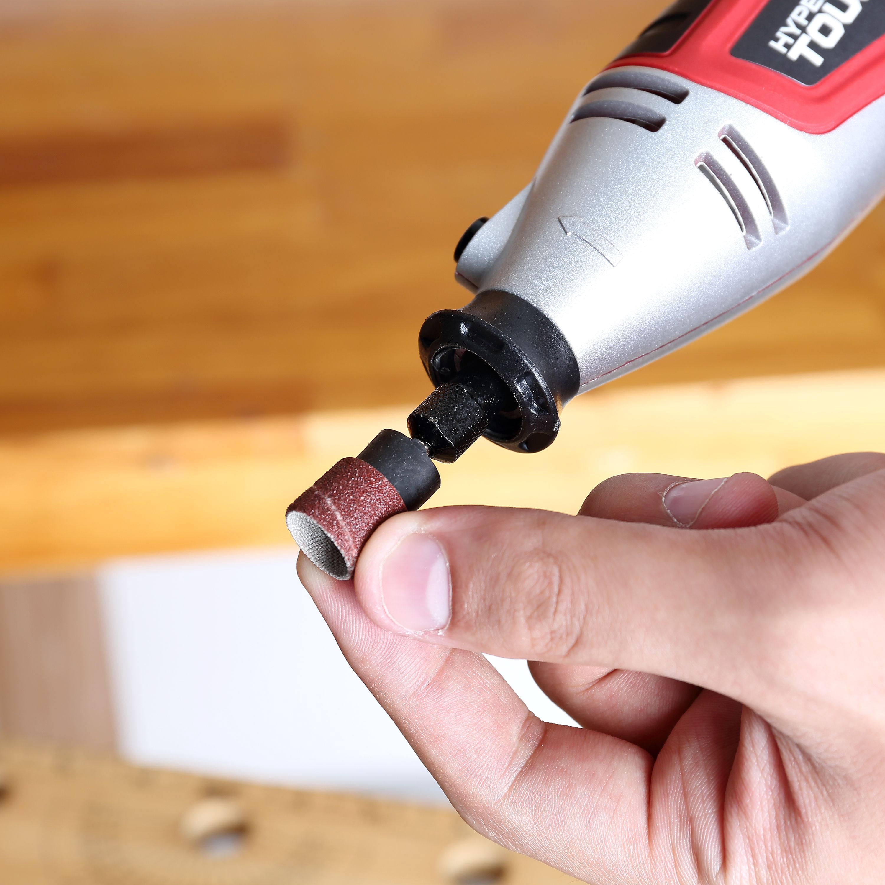 Hyper Tough 10-Piece Quantity Sanding Bands Sandpaper (120 Grit Material) Rotary Accessory, AU50035N